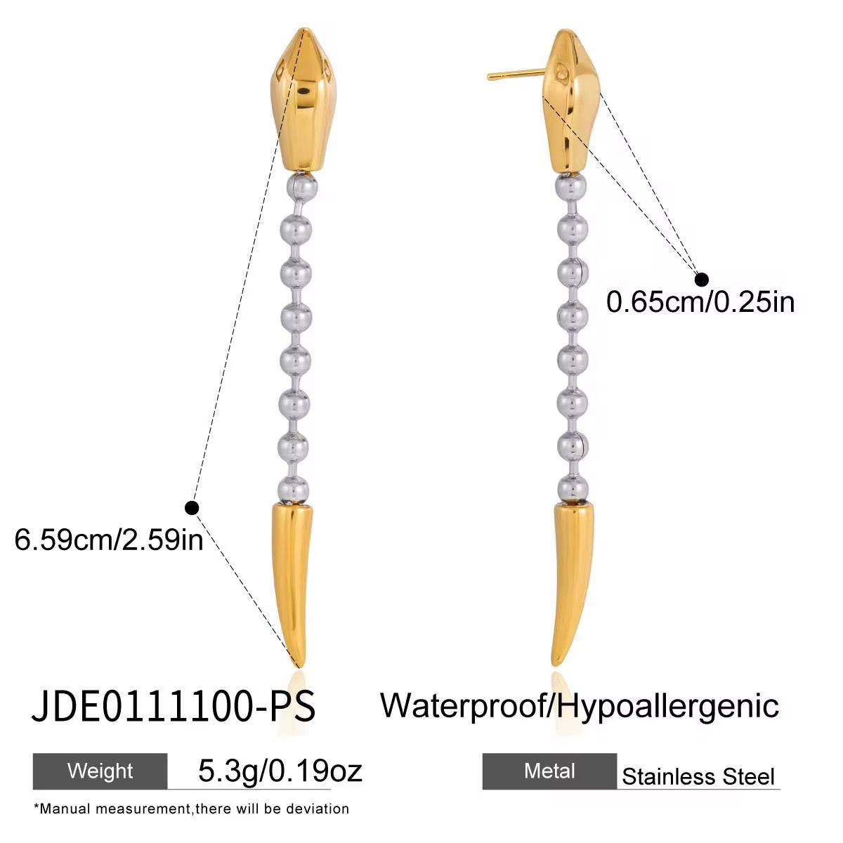 Two-Tone Spike Earrings
