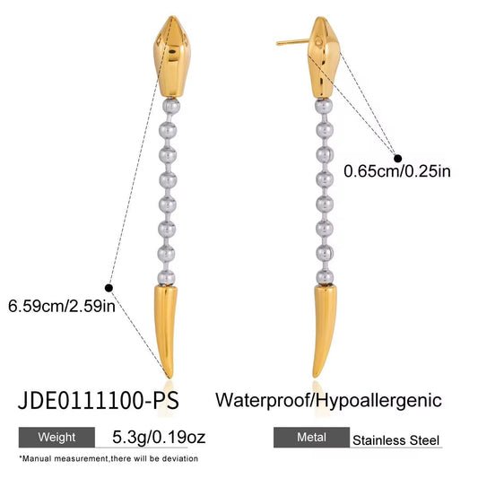 Two-Tone Spike Earrings