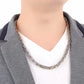 Silver double chain necklace