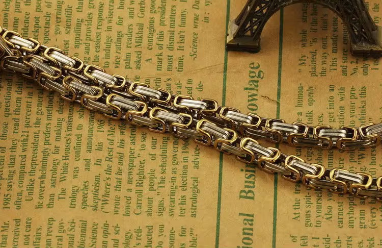 Silver double chain necklace