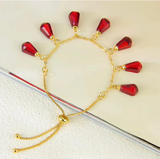 Red Pomegranate Drop Bracelet