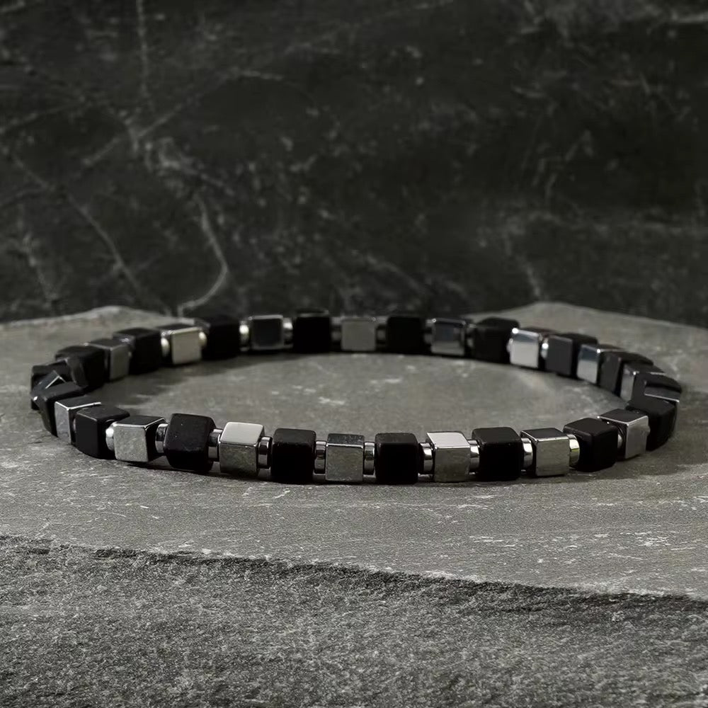 Mens metal beaded bracelet