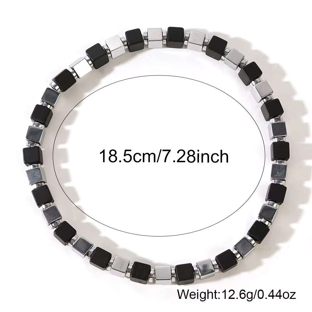 Mens metal beaded bracelet