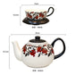 Pomegranate Garden Ceramic Tea Set – Teapot & Cups