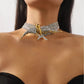 Golden Bird Crystal Statement Choker