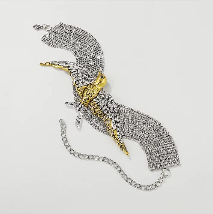 Golden Bird Crystal Statement Choker