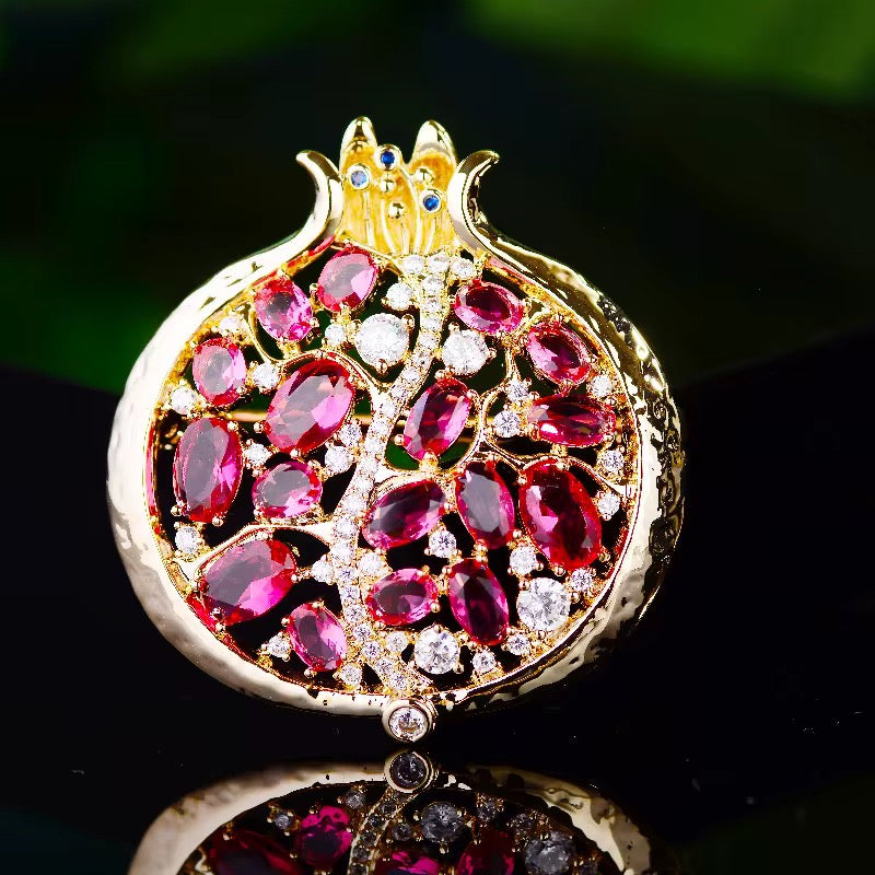 Sparkling Pomegranate Brooch