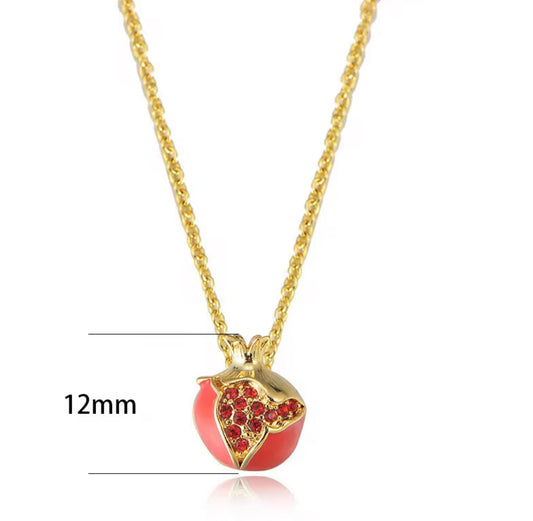 Tiny Red Pomegranate Necklace