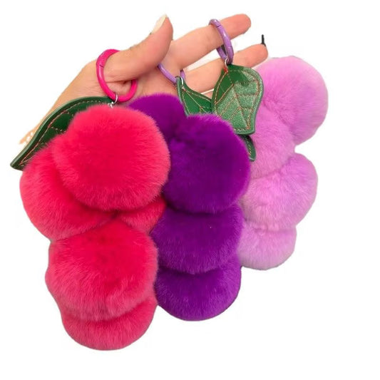 Furry Grape Key Ring/ Bag Charm