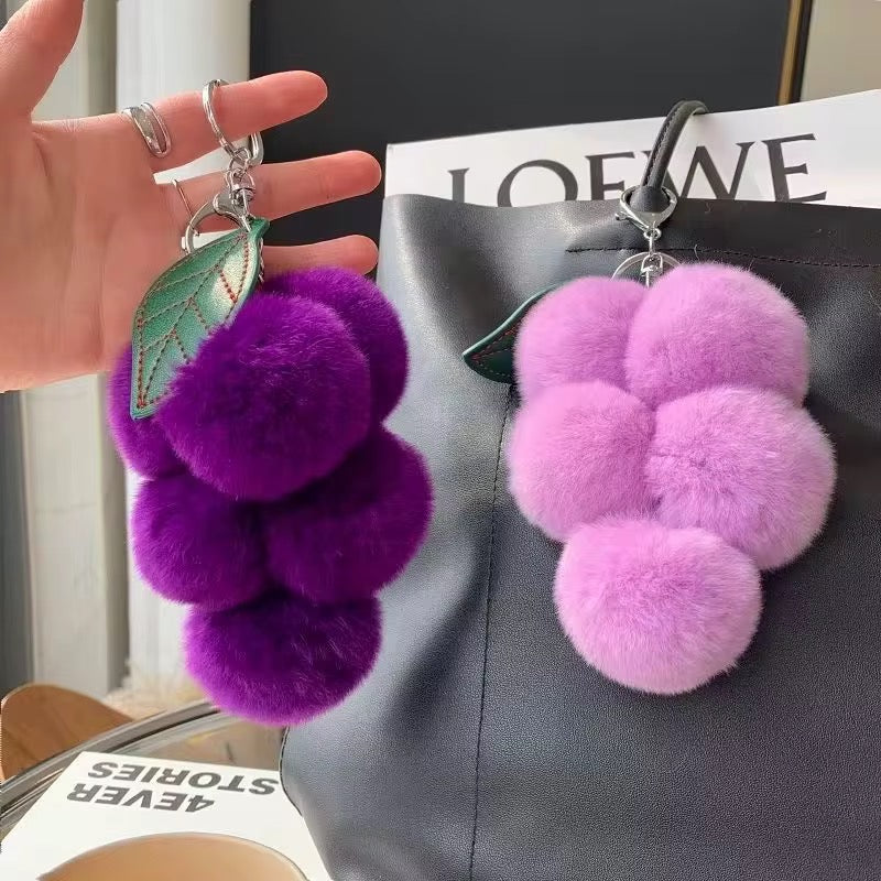 Furry Grape Key Ring/ Bag Charm