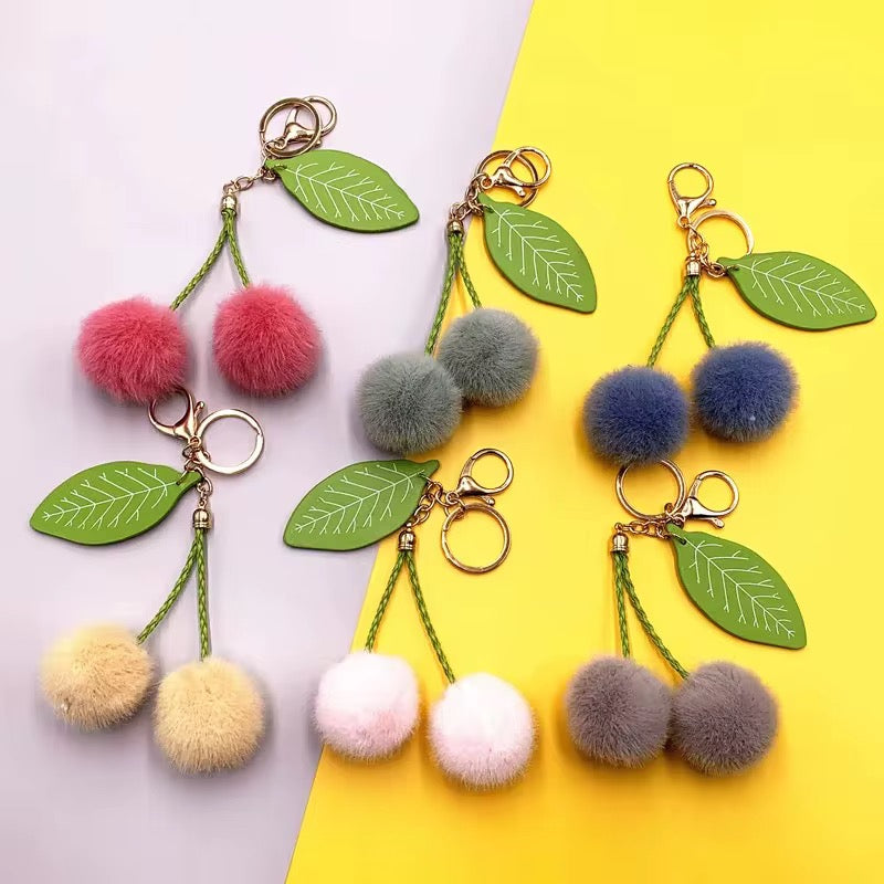 Furry Cherry Key Ring/ Bag Charm