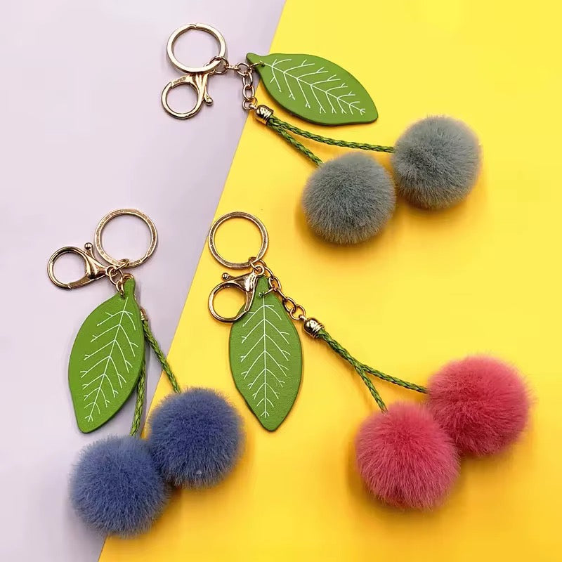 Furry Cherry Key Ring/ Bag Charm