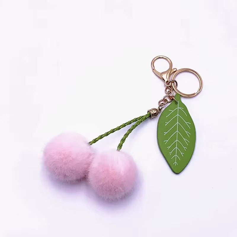 Furry Cherry Key Ring/ Bag Charm