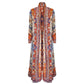 Heritage Antique Rug-Inspired Belted Kaftan Robe — Ivory Spice