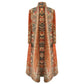Heritage Antique Rug-Inspired Belted Kaftan Robe — Terracotta