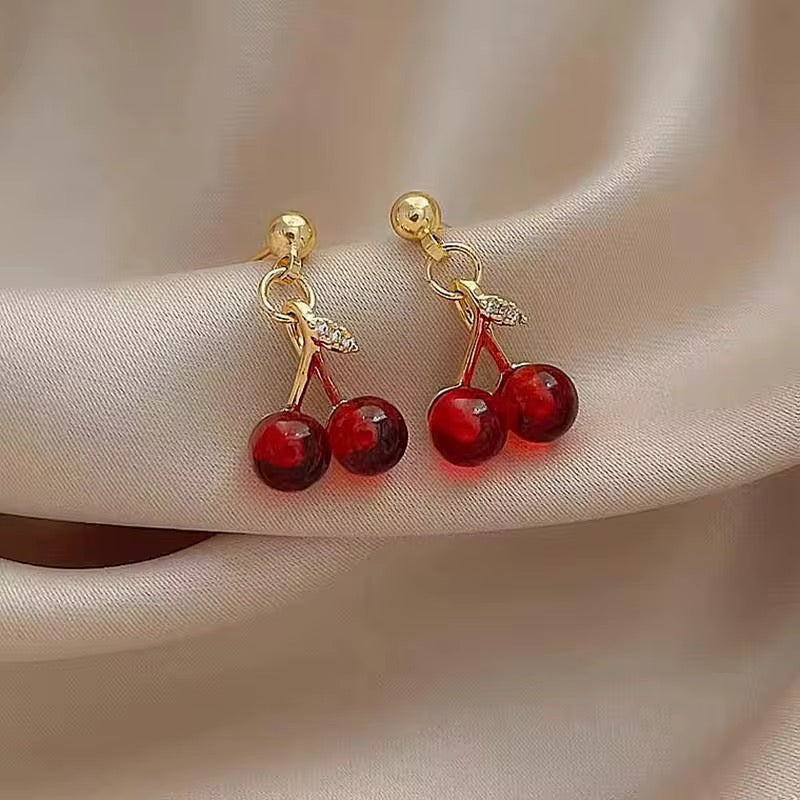 Dainty Cherry Earrings