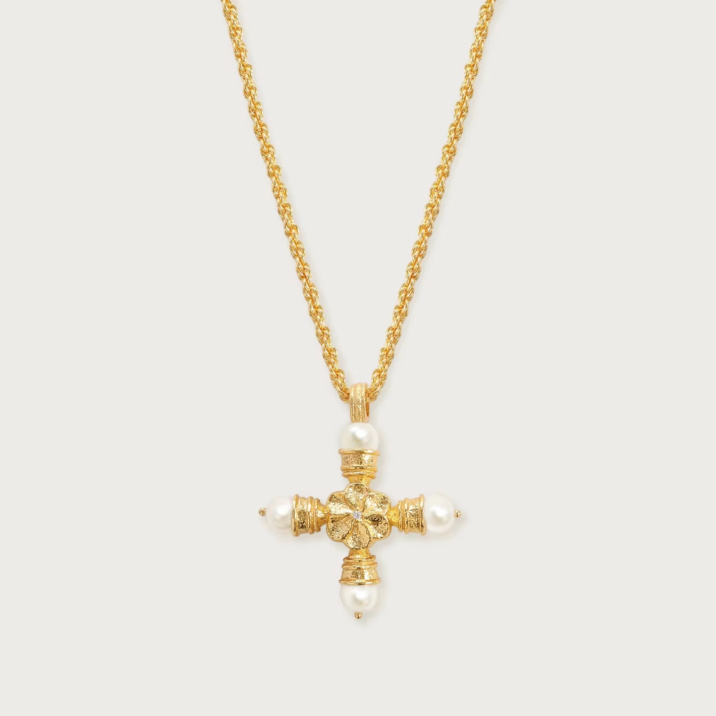 Pearl & Eternity cross Necklace