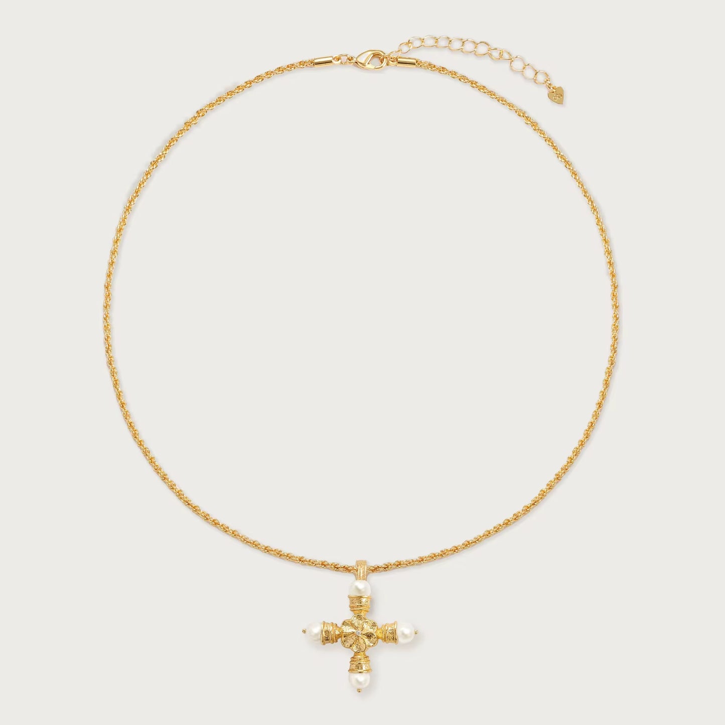 Pearl & Eternity cross Necklace