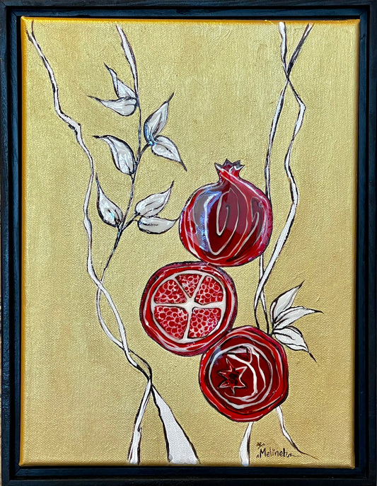 Pomegranates on Gold Painting