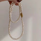 Freshwater Pearl Necklace with Gold Heart Clasp