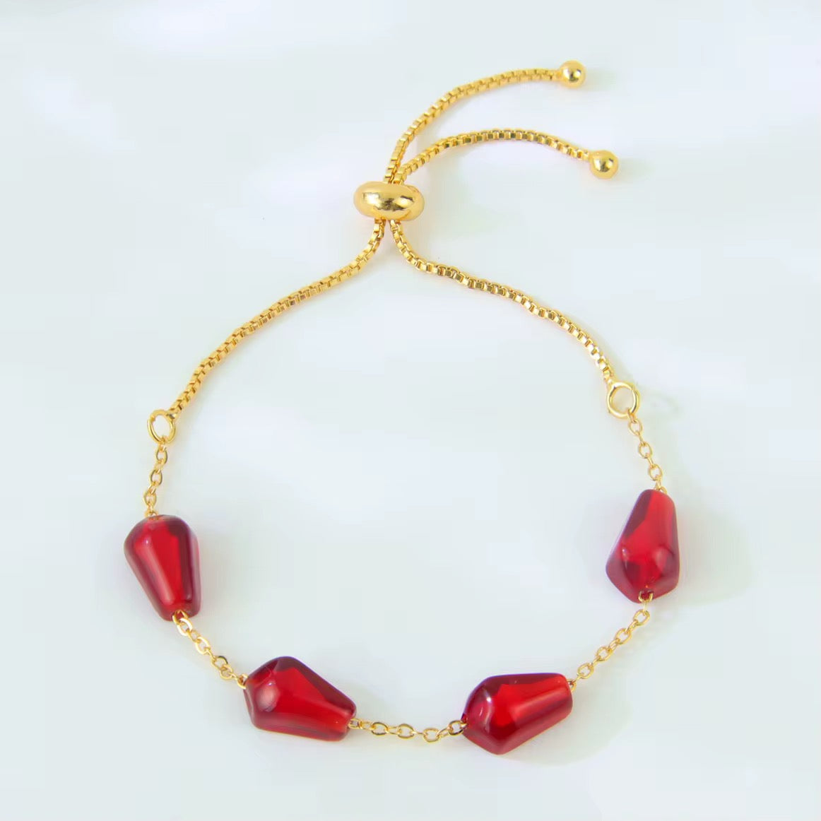 Red Pomegranate Drop Bracelet