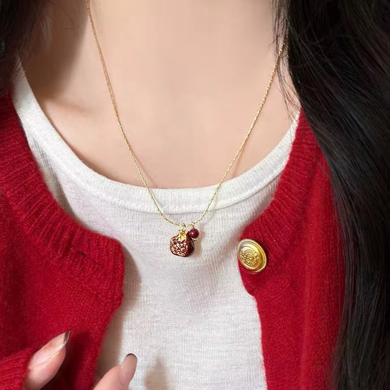 Pomegranate Charm Necklace