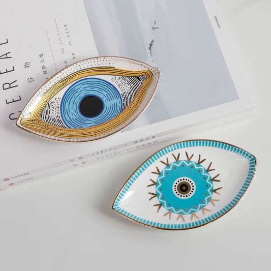 Evil Eye Ceramic Jewelry Tray