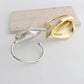 Sculptural Calla Lily Statement Cuff Bracelet – Gold & Silver