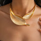 Sculptural Double Leaf Statement Collar Necklace