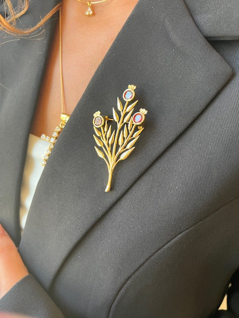 Pomegranate Branch Brooch