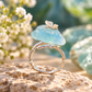 Sky Blue Butterfly Statement Ring