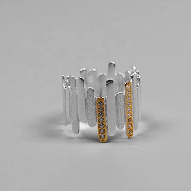 Two-Tone Geometric Statement Ring