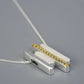 Two-Tone Geometric Bar Pendant Necklace