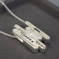 Two-Tone Geometric Bar Pendant Necklace