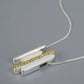 Two-Tone Geometric Bar Pendant Necklace