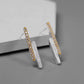 Two-Tone Sparkling Bar Earrings