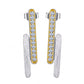 Two-Tone Sparkling Bar Earrings