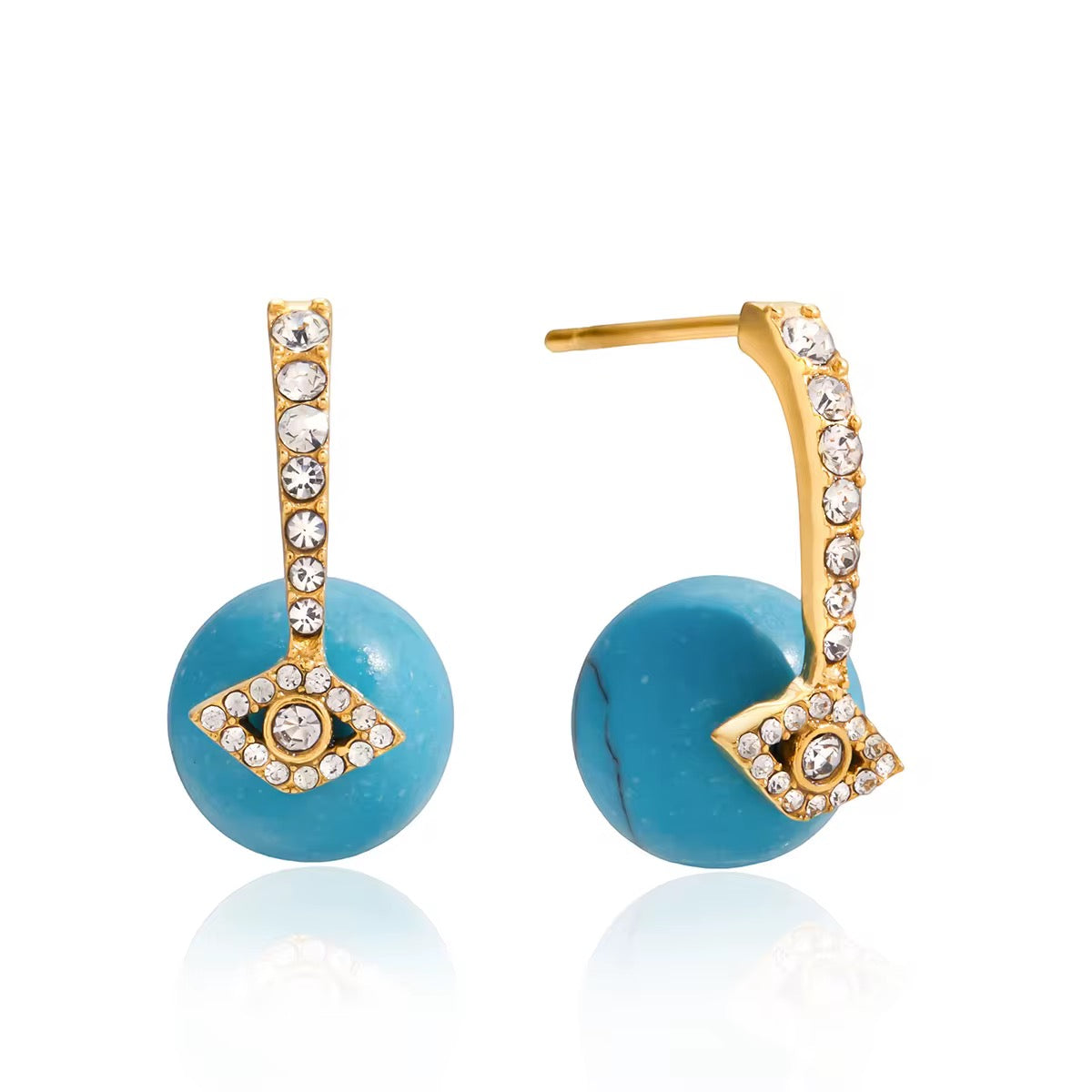 Turquoise Evil Eye Drop Earrings