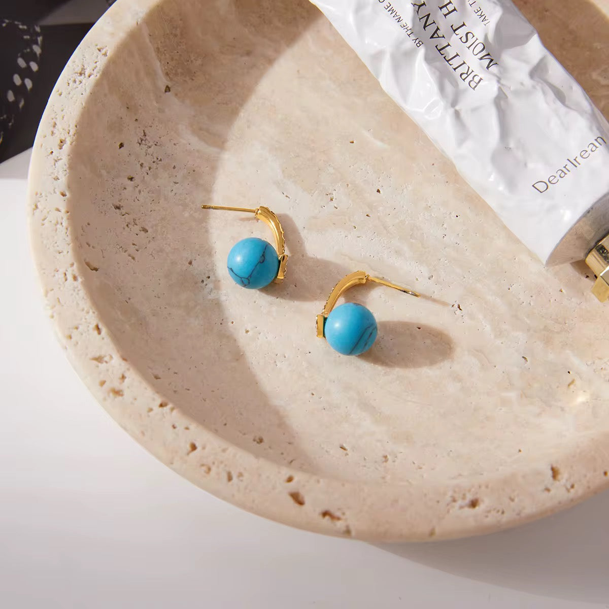 Turquoise Evil Eye Drop Earrings