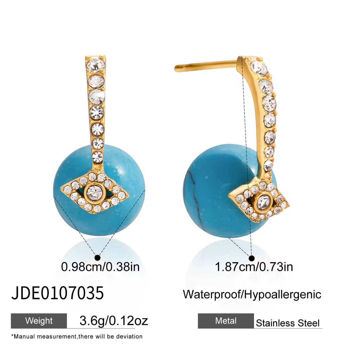 Turquoise Evil Eye Drop Earrings
