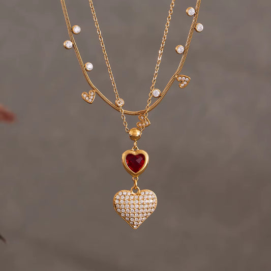Whispered Hearts Layering Necklace