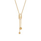 Golden Lock Lariat Necklace