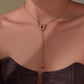 Golden Lock Lariat Necklace