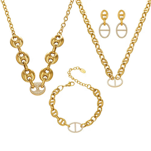 Modern Link Zircon Necklace