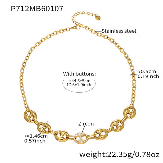 Modern Link Zircon Necklace