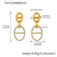 Zircon Oval Link Drop Earrings
