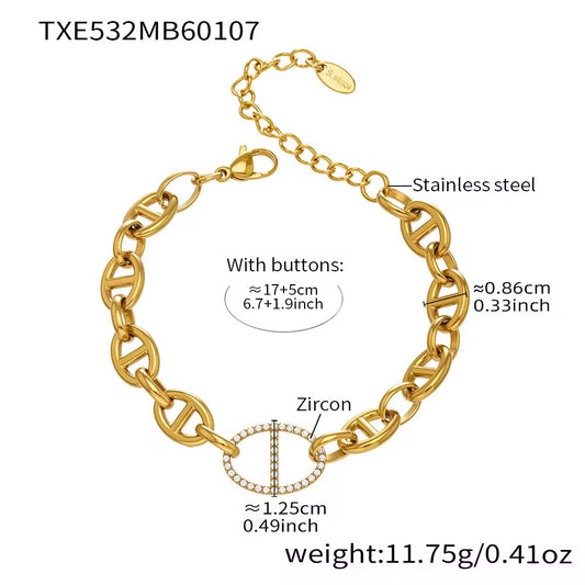 Geometric Link Zircon Bracelet