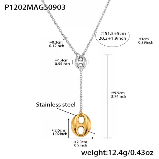 Infinity Link Lariat Necklace