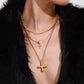 Bold Gold Cross Pendant Necklace