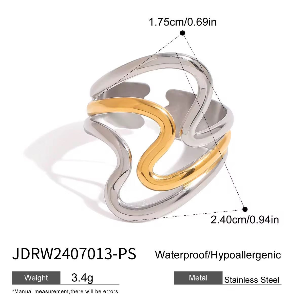 Sculpted Flow Two-Tone Rings